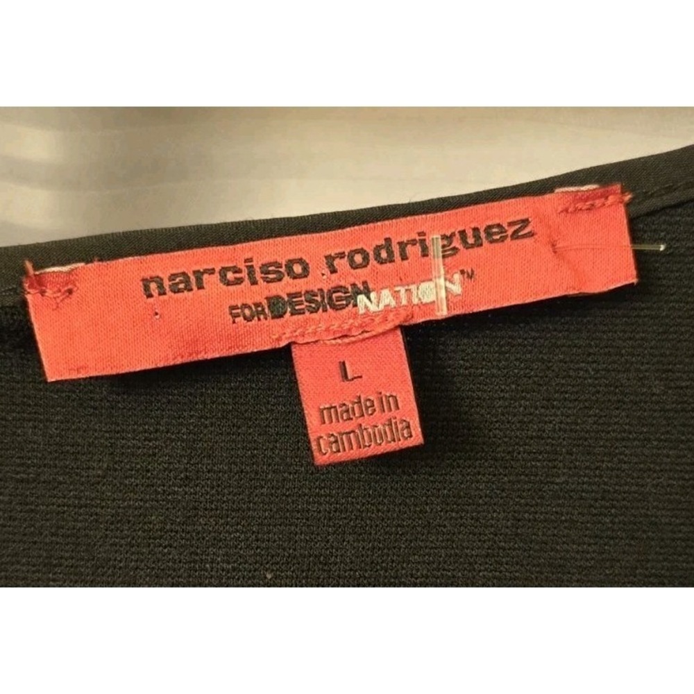 Narciso Rodriguez For Design Nation Women's Color Block Black Berry Dress Size L - Picture 8 of 9